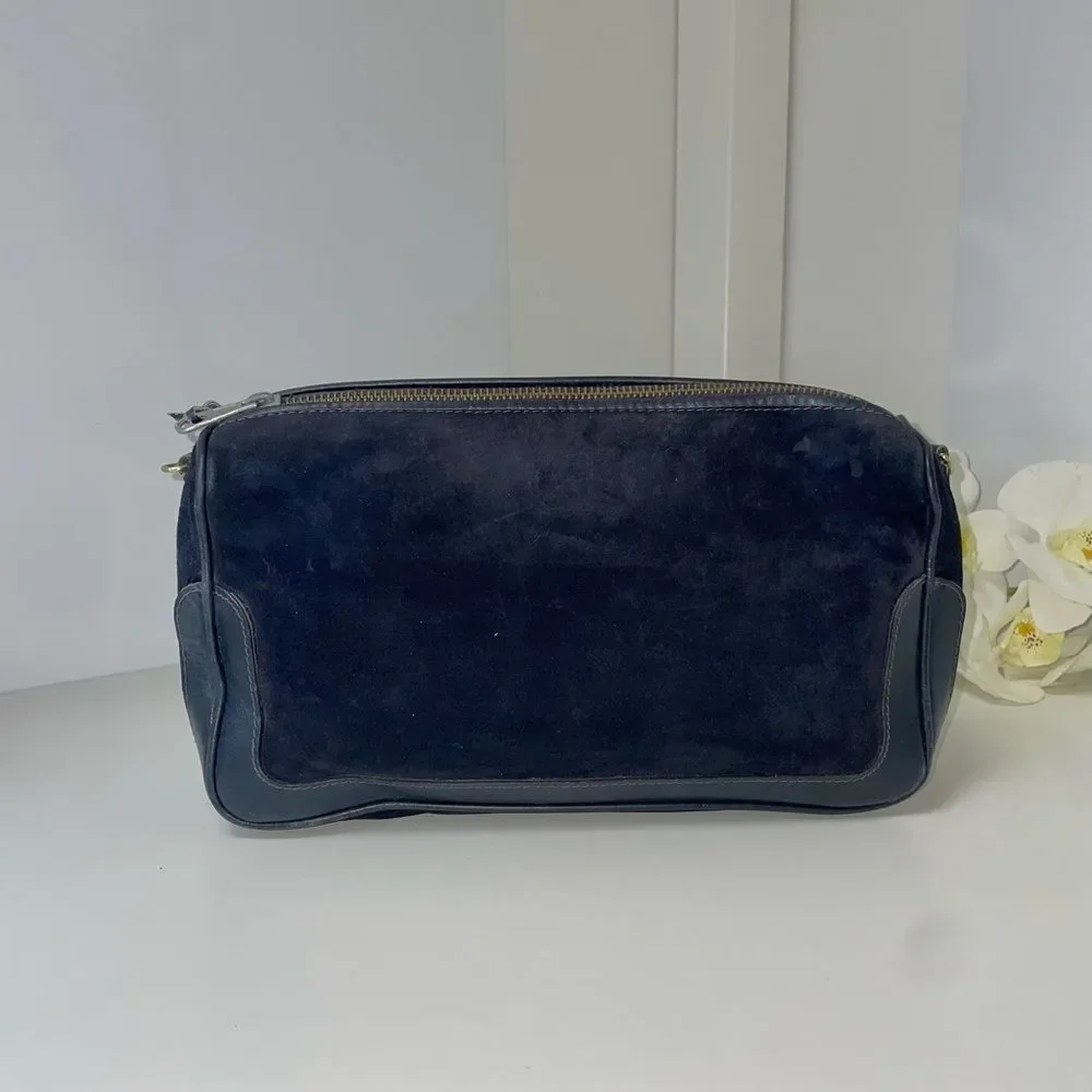 Vintage Salvatore Ferragamo Midnight Blue Clutch